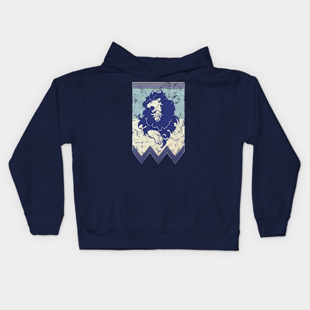 Three Houses Blue Lions Banner Emblem Kids Hoodie by StebopDesigns